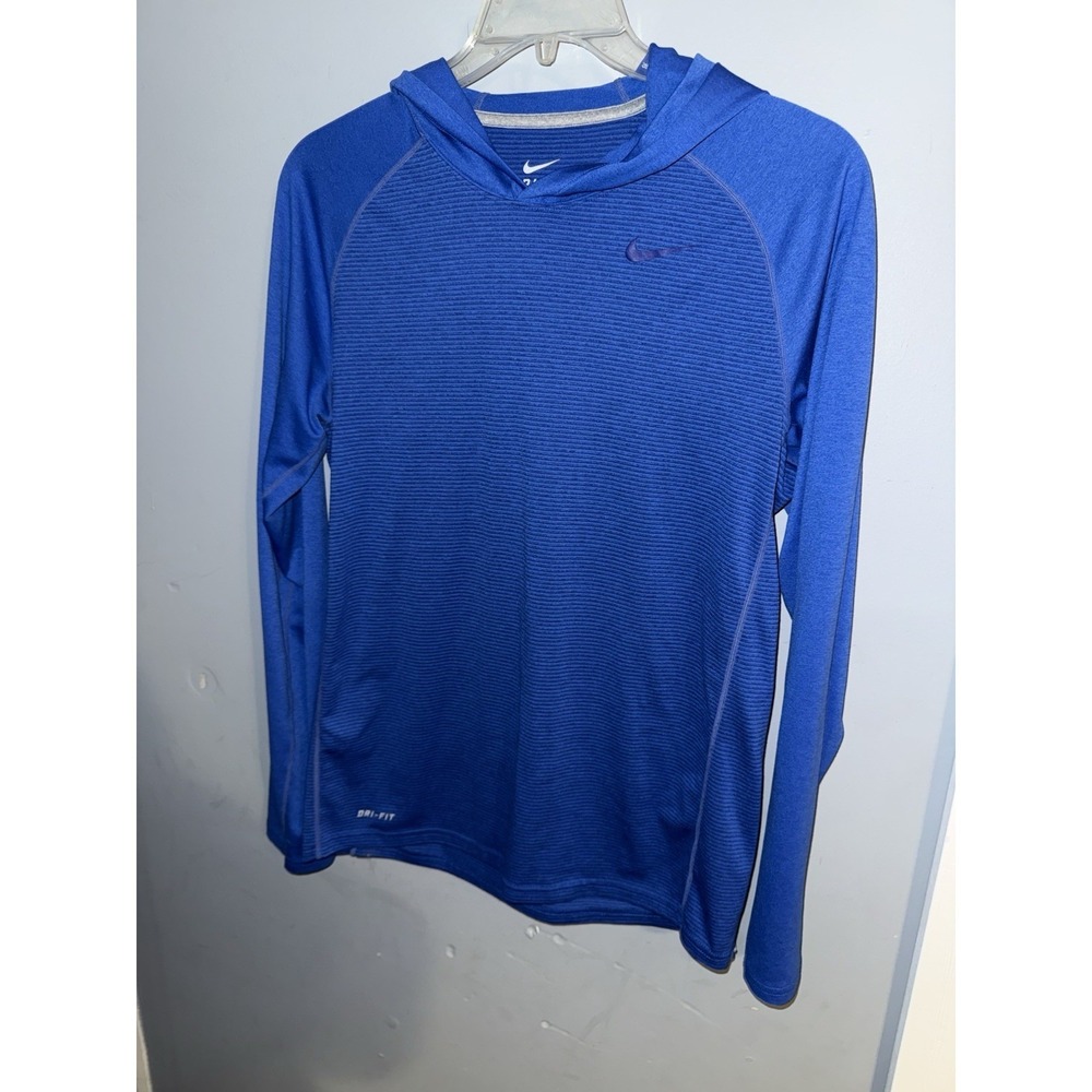 Nike Dri-Fit Long Sleeve‎ Men's Hooded Dark Blue SZ M